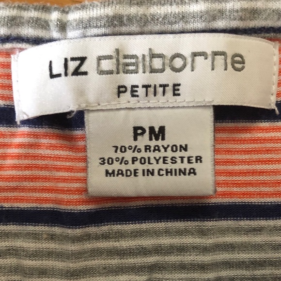 BOGO 🌿Liz Claiborne Striped Henley Top🌿 - Picture 3 of 6